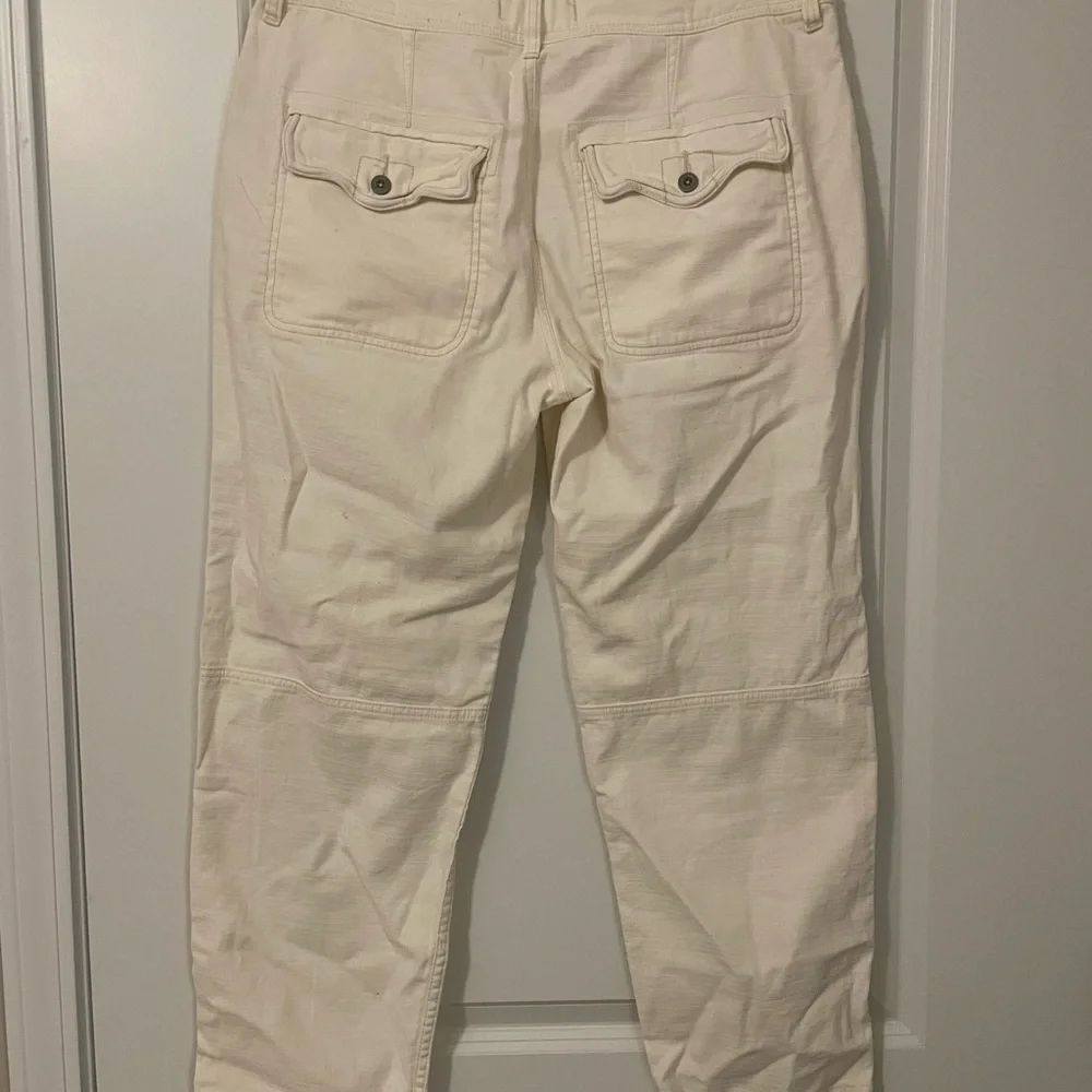 Free People Utility Boyfriend Stylish Cream White Pants